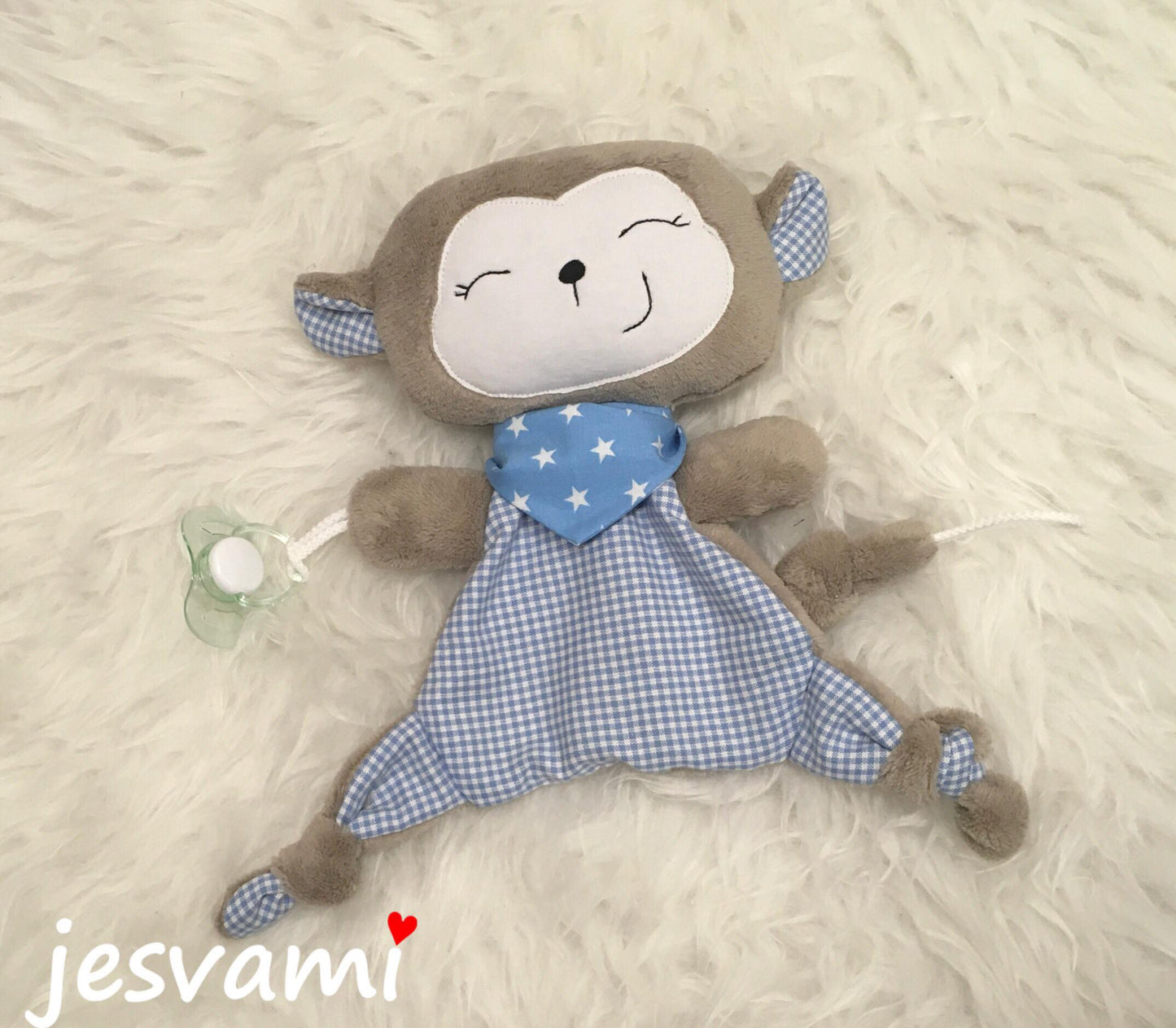 Schnittmuster unf Anleitung Schmusetuch Affen zum selber nähen