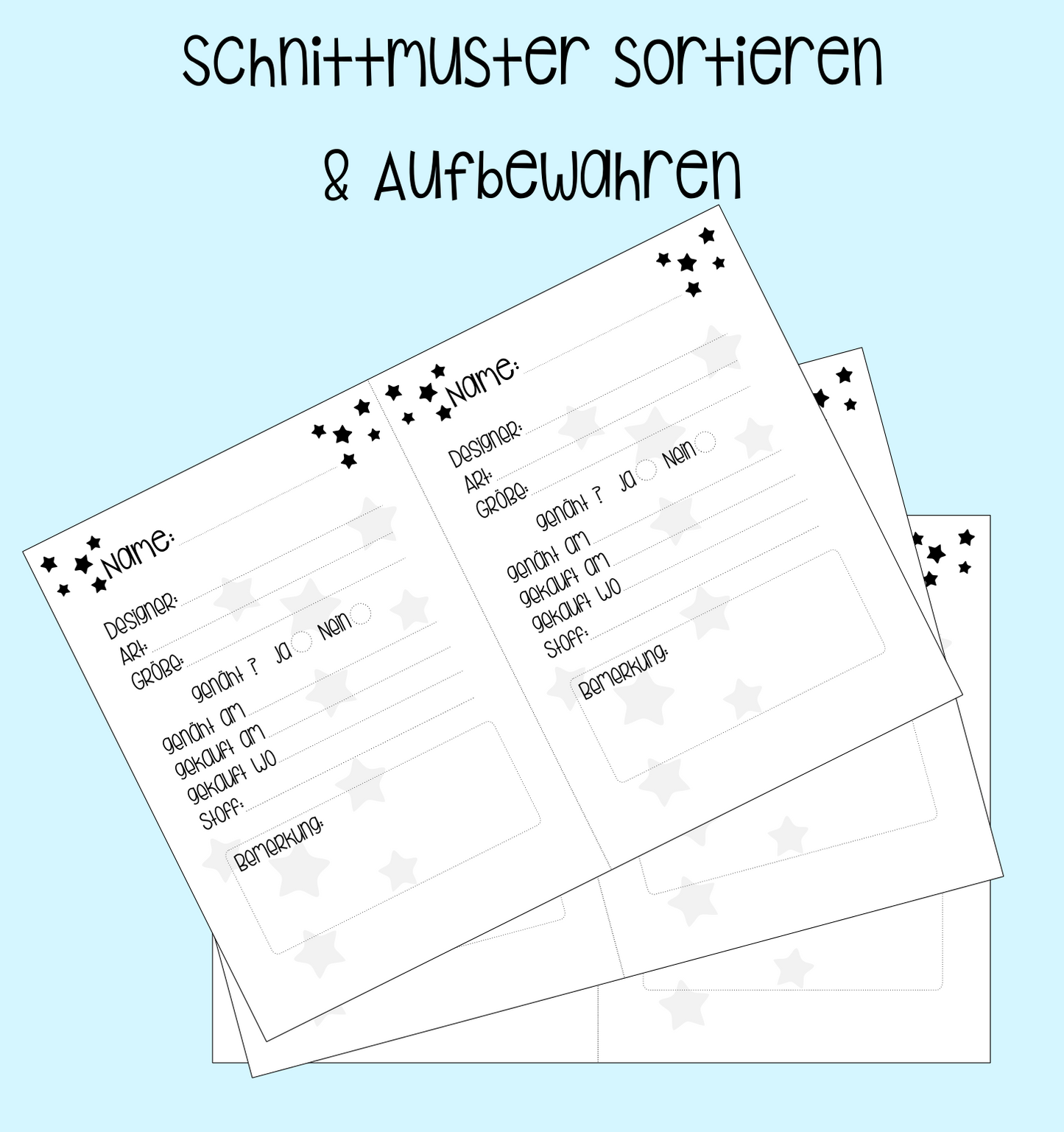 Schnittmuster sortieren
